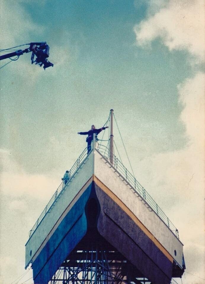 На съемках фильма "Титаник", 1997 год