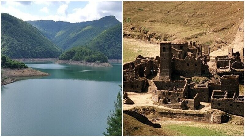 В Италии решили осушить озеро, которое скрывает деревню-призрак