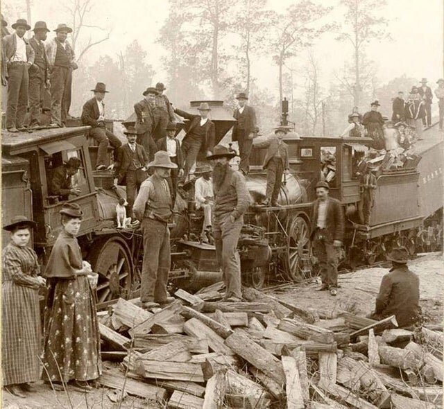Крушение поезда в окрестностях города Лакин (Техас, США). 1893 год