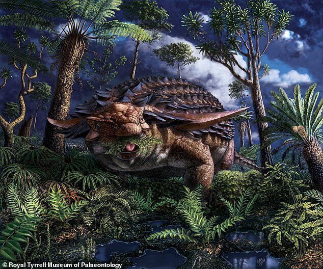 Ученые раскрыли, что древний панцирный динозавр съел перед смертью