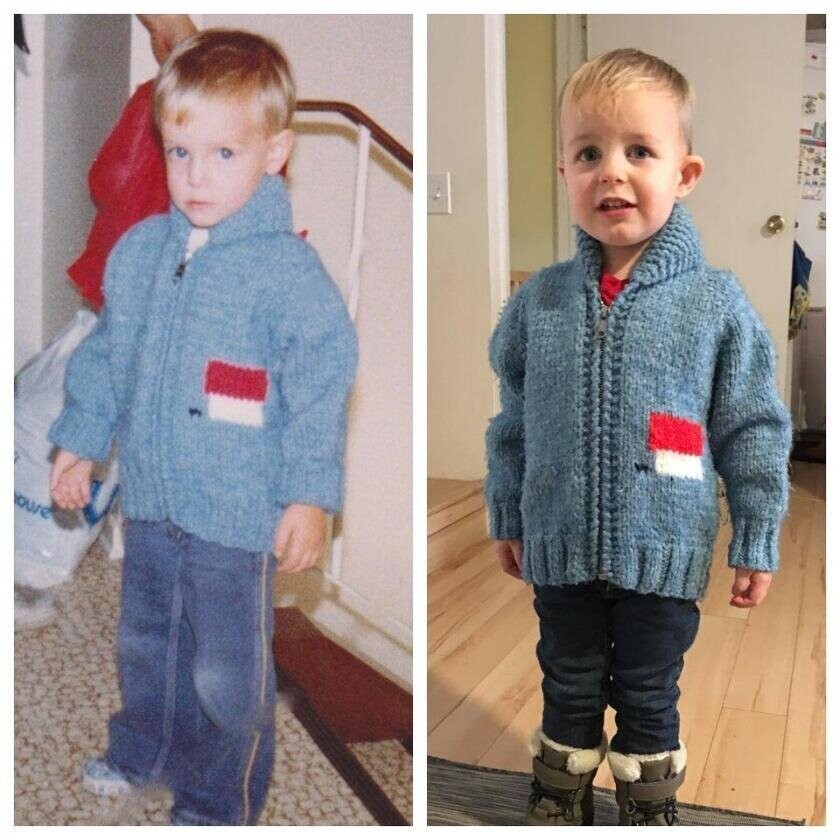 "Мой сын в том же свитере, что и я 28 лет назад"
