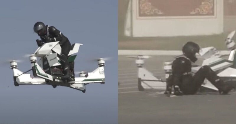 Падающие с неба мотоциклы: российский летающий ховербайк разбился в Дубае