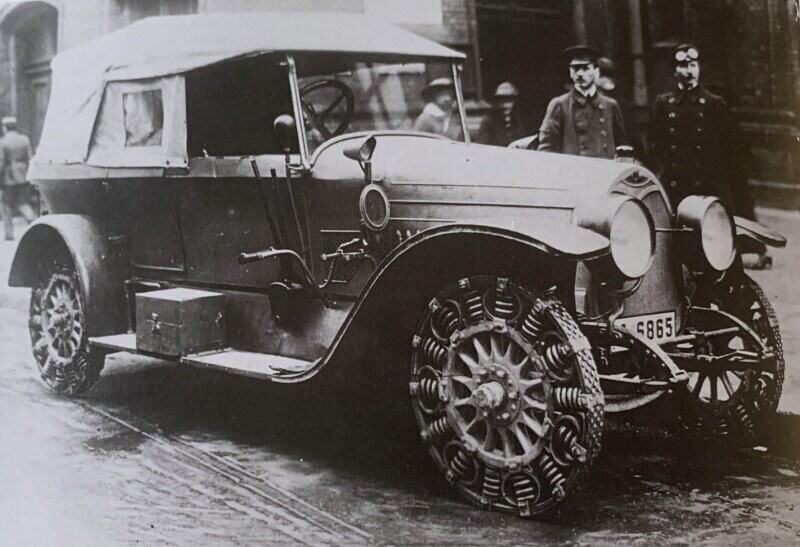 Немецкий автомобиль с пружинными колесами, 1917