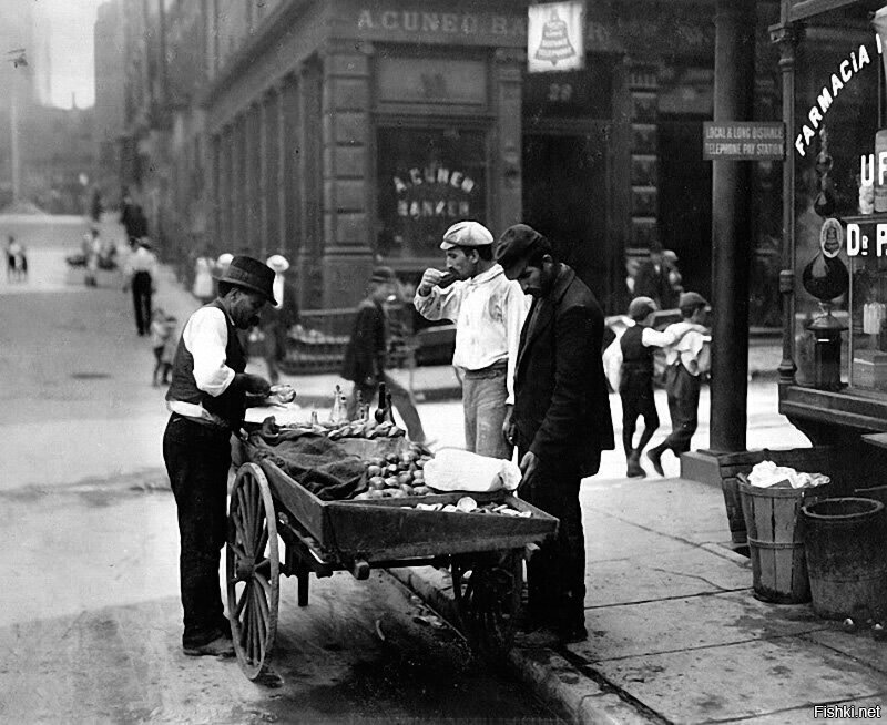 Продавец устриц на Малберри-стрит, 1900 год