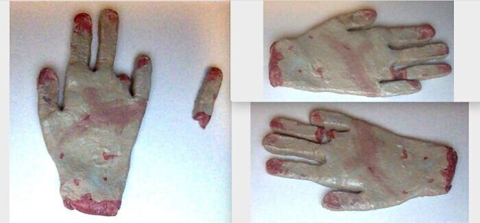 29. "Это рука с оторванным пальцем, которую я сделала из массы для лепки Crayola"