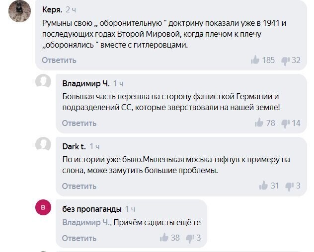 Рунет напомнил Румынии позор союза с гитлеровцами за нотации русскому послу