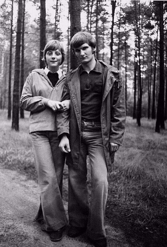Ангела Меркель со своим мужем Ульрихом, 1977 г.