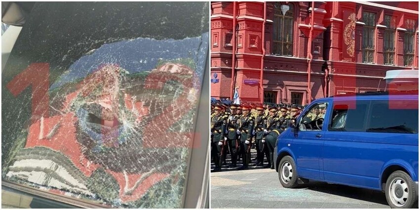 Перед парадом Победы солдат разбил стёкла машины ФСО, крича о ненависти к ФСБ