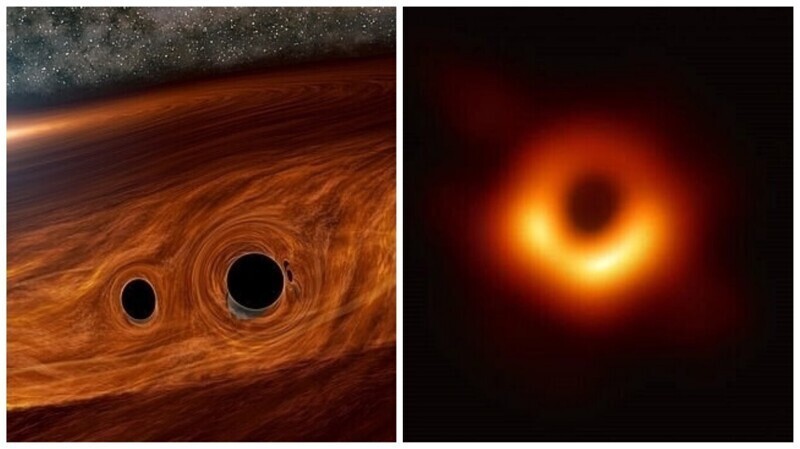Ученые впервые зафиксировали вспышку света при слиянии черных дыр