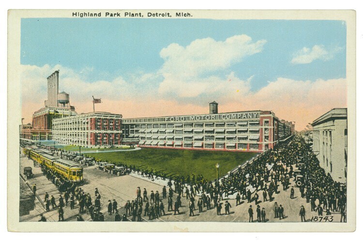 Открытка с изображением завода, 1914