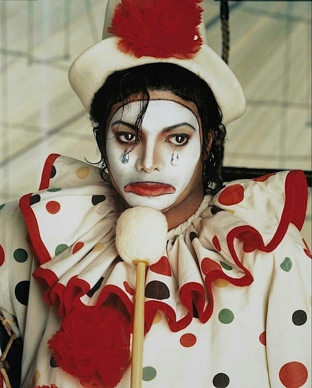 Майкл Джексон в образе клоуна. 1980-е