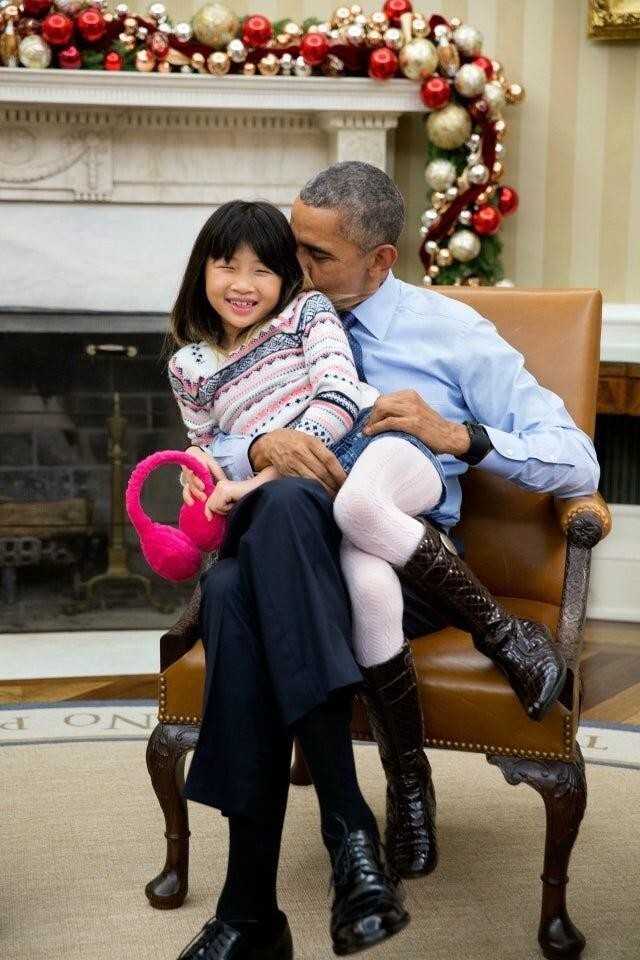 Барак Обама с девочкой
