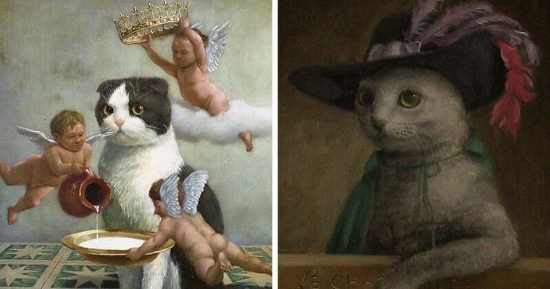 Царственные коты в работах талантливого японского художника
