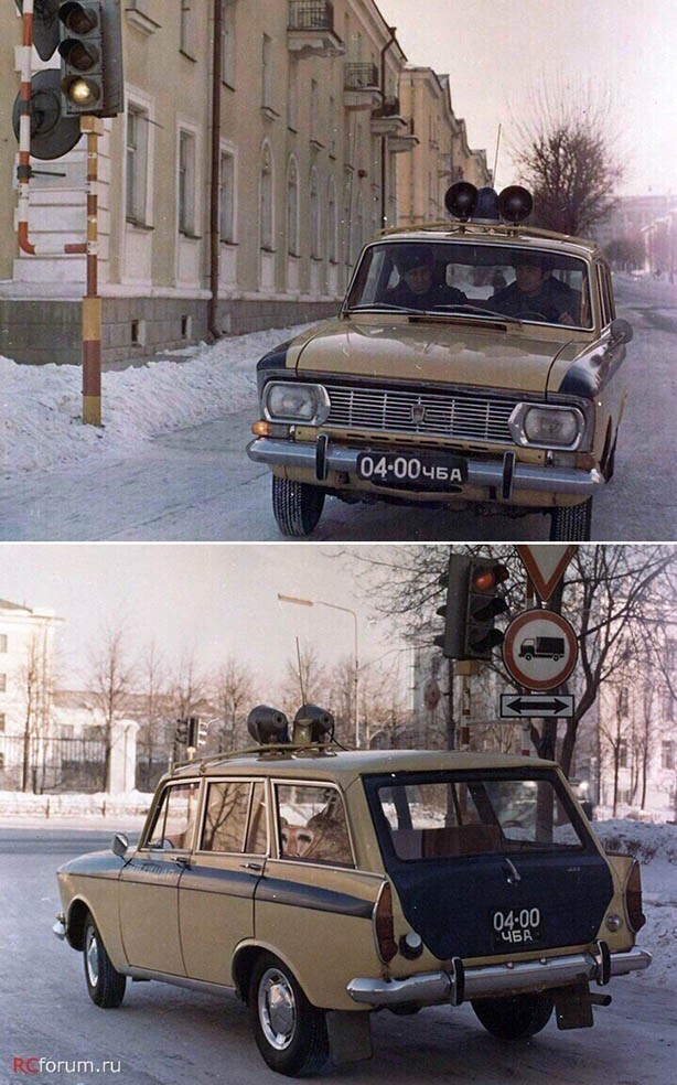 Легковой автомобиль-универсал Москвич-427, использовавшийся челябинской милицией; ~ 70-е годы