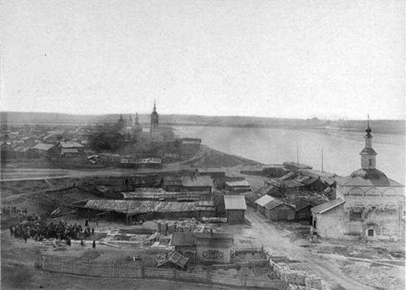 Вид городища в г. Великом Устюге, первое начало города и закладка храма