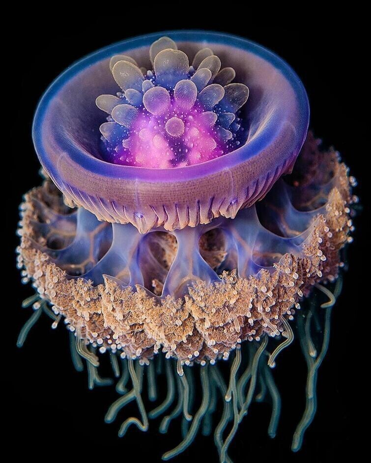 Фантастически красивая корономедуза