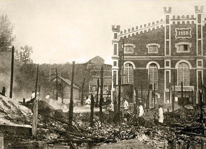 Пожар на кондитерской фабрике Ольденбургских. 1905 год