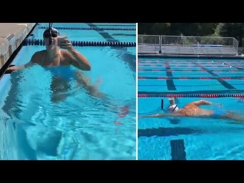 Пятикратная олимпийская чемпионка по плаванию Кэти Ледеки показывает устойчив... 
