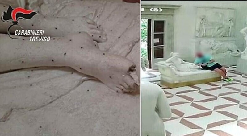 Турист случайно отломал большой палец 200-летней скульптуры, когда делал селфи