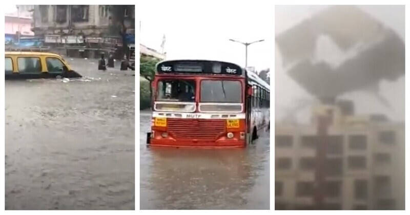 Мумбаи тонет: сильнейший дождь и ветер обрушились на индийский город