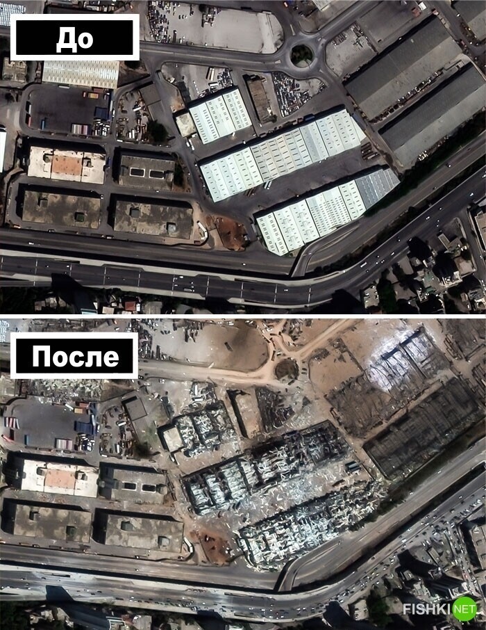 Последствия взрыва: спутниковые снимки Бейрута