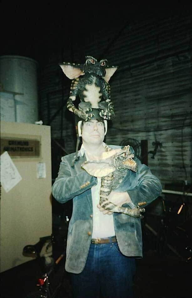 Стивен Кинг на съёмках фильма «Гремлины», 1984 год