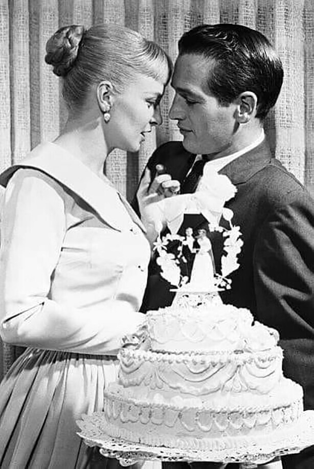 Джоан Вудворд и Пол Ньюман в день свадьбы. 1958 год.