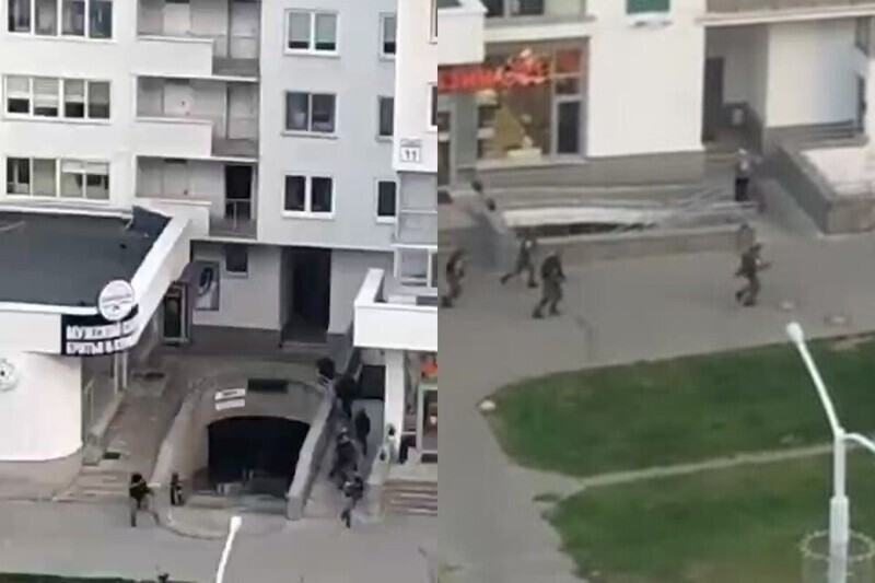 ОМОН в Минске открыл огонь по балконам жилых домов