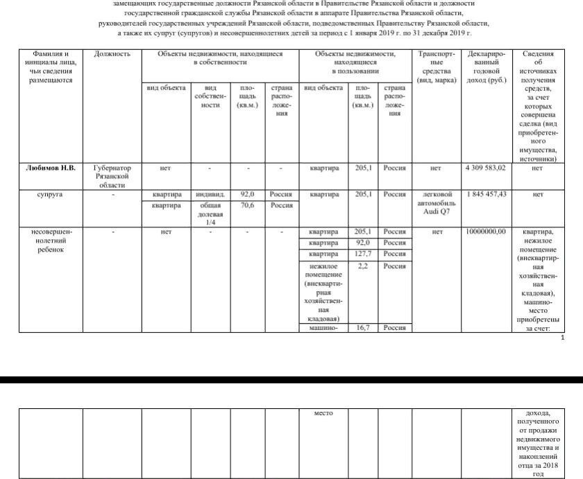 Несовершеннолетняя дочь губернатора за год заработала десять миллионов 