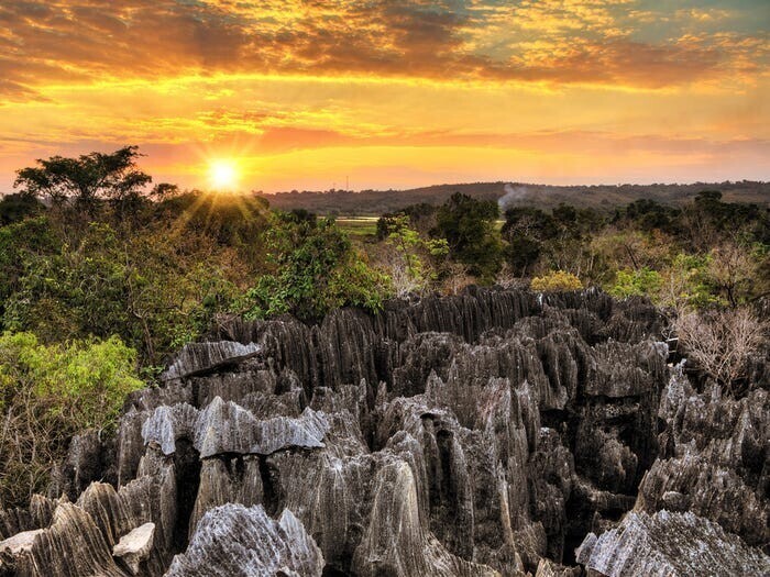  Строгий природный заповедник Цинги-де-Бемараха на Мадагаскаре известен своими скалистыми пейзажами.