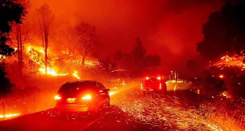 Русская мать велела дочери "просто молиться", когда машина попала в зону лесного пожара в Калифорнии
