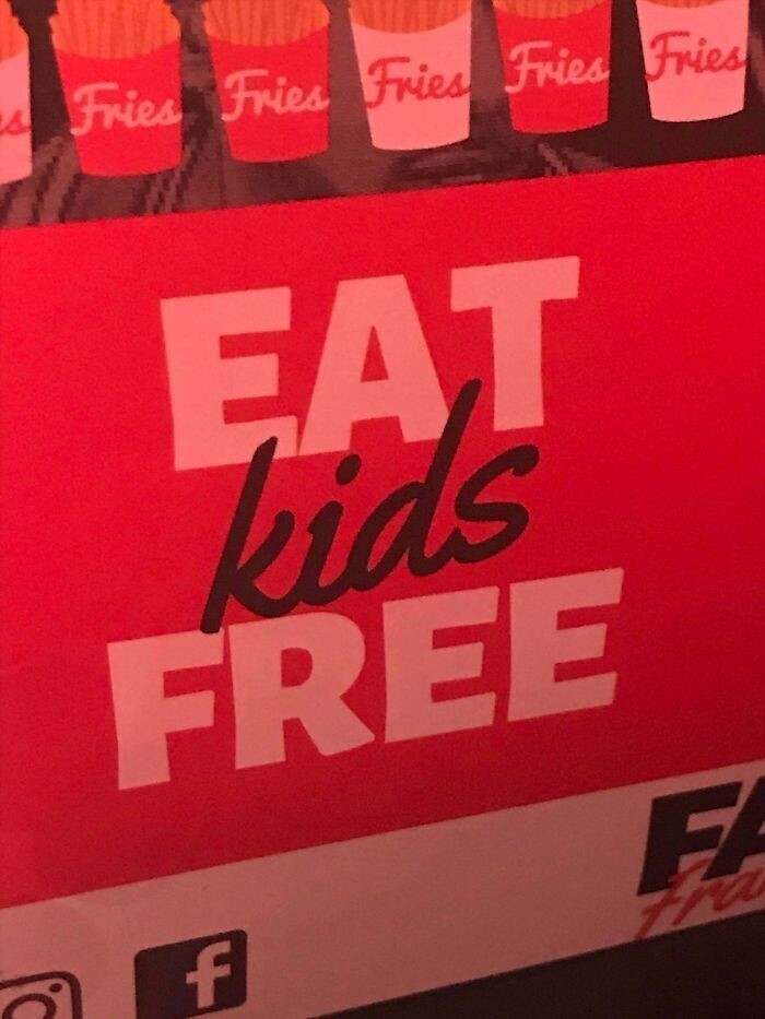 15. "Ешьте детей бесплатно" - ничего так предложение