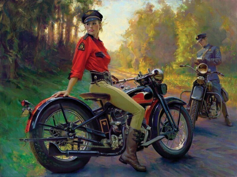 Бог мото-арта Дэвид Уль и его красотки Harley-Davidson