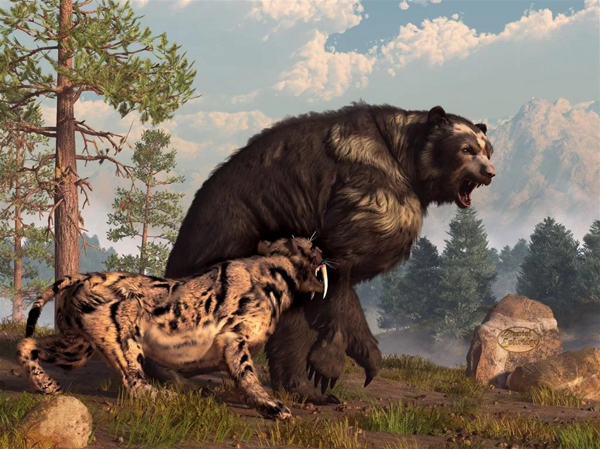 Гигантский короткомордый медведь: Титан, что мог завалить мамонта. Опасный сосед наших предков