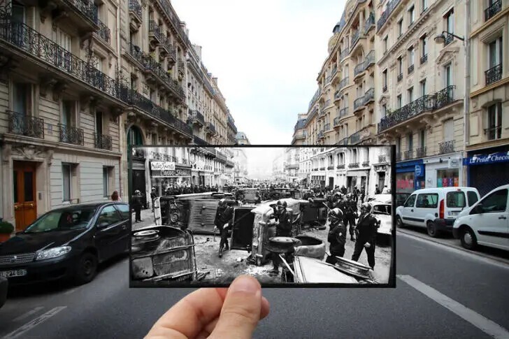 Улица Гей-Люссака сейчас и в 1968 году.