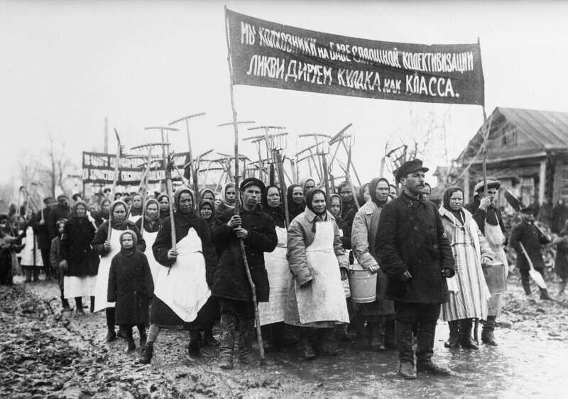 Демонстрация колхозников, 1931 год, СССР