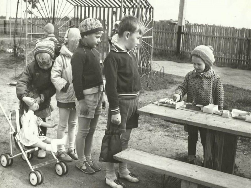Игра в магазин, детский сад, 1970–ые годы, СССР
