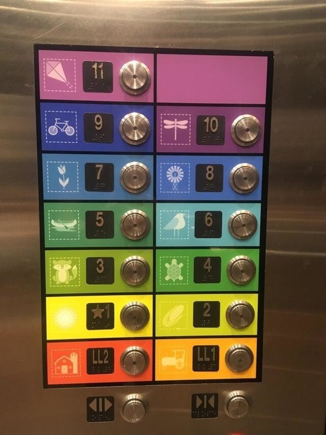 Кнопки лифта в детской больнице