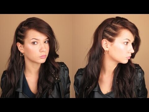 Видео-урок: модная причёска в стиле глэм-панк с эффектом выбритых волос