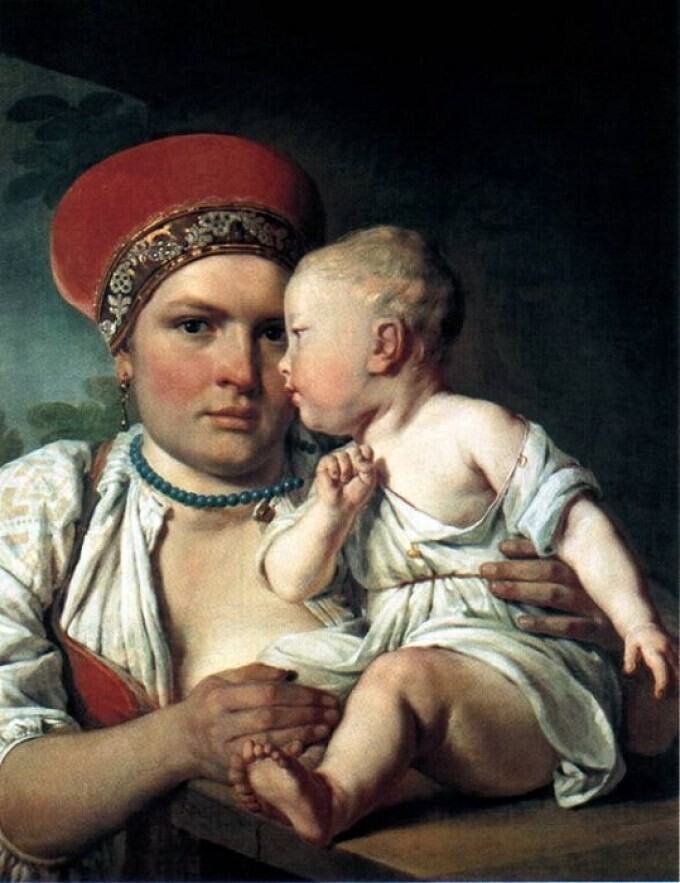 «Кормилица с ребенком», Алексей Венецианов, 1830-е