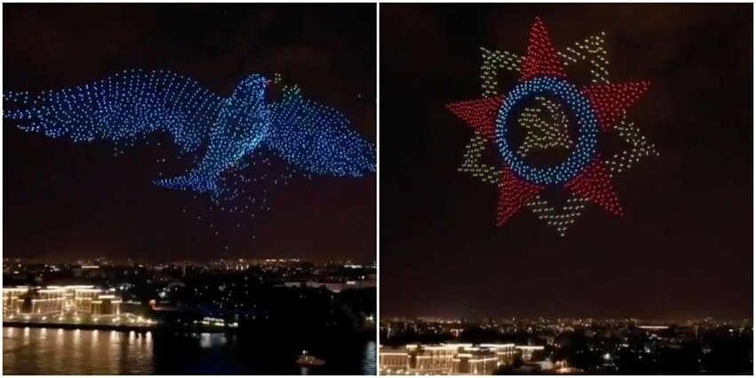 Более двух тысяч дронов устроили красочное шоу над Петербургом 