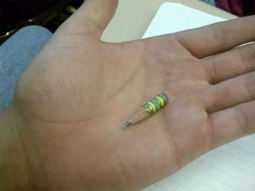  У вас был такой максимально использованный карандаш?