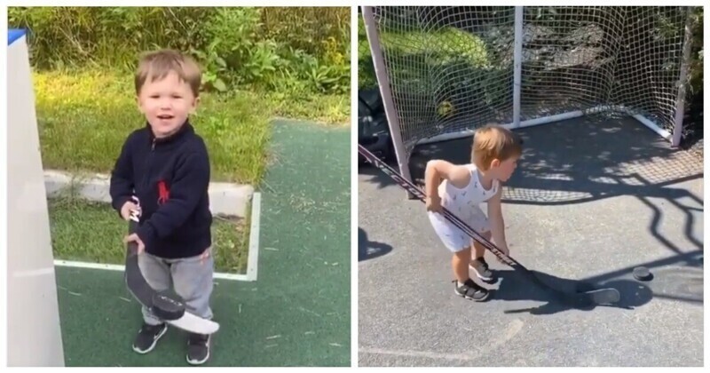 Двухлетний сын Овечкина восхитил фанатов хоккейным трюком