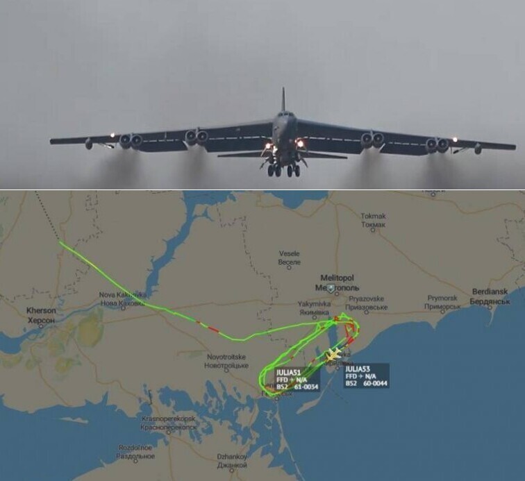 B-52H НАД УКРАИНОЙ. ДОЖИЛИ.А НЮХ ПОТЕРЯЛИ....!!! НАДО БЫ НЕМНОГО ПРИДАВИТЬ , КАК АНАЛЬНОГО, НЕ ДО СМЕРТИ....