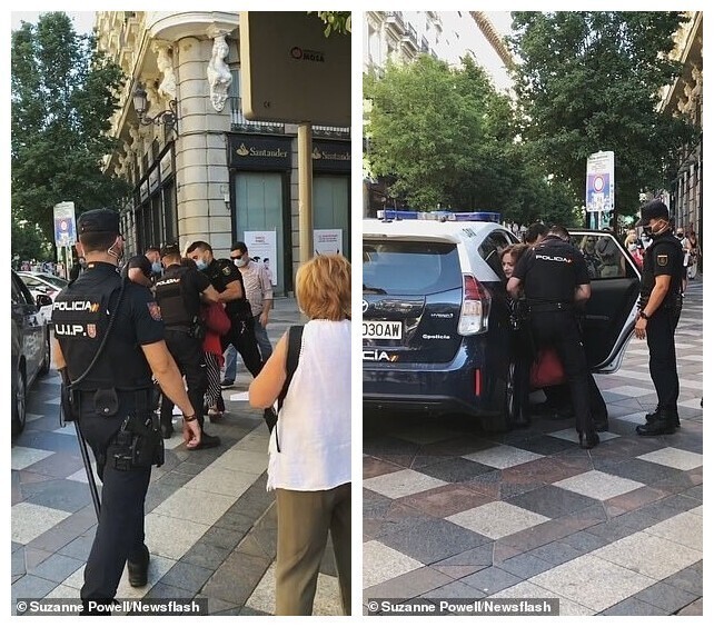 Ковид-диссидентку арестовали во время акции протеста в Мадриде