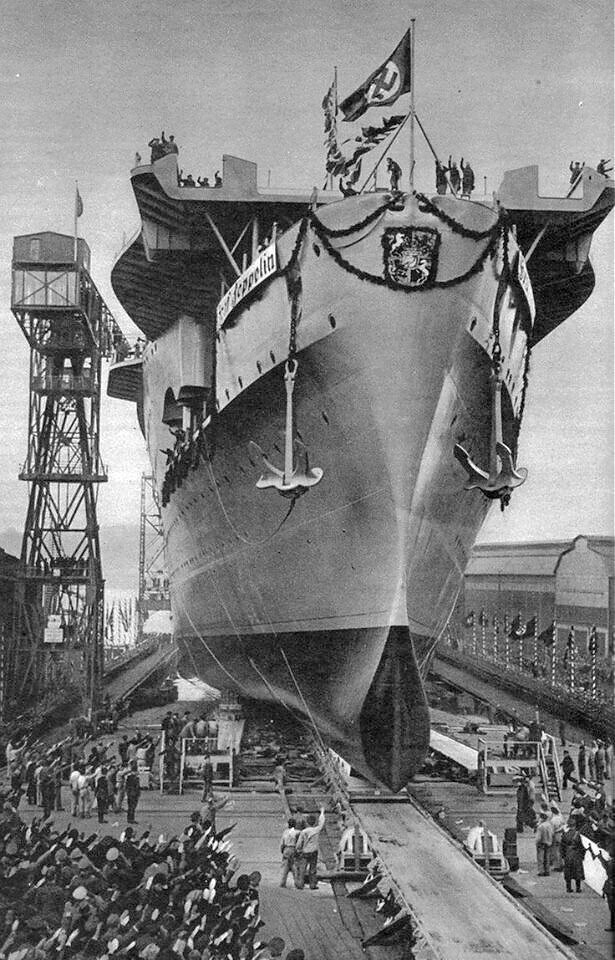 Спуск на воду германского авианосца «Граф Цеппелин», 8 декабря 1938 года