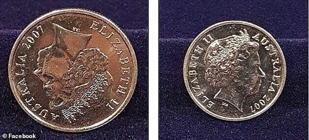 Другая известная бракованная монета - с изображением Королевы с обеих сторон