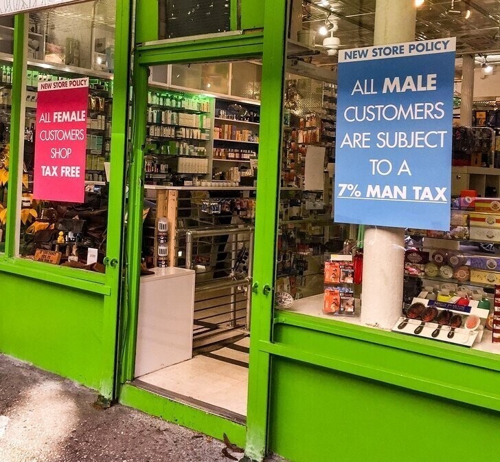 Некоторые магазины в США и Европе даже специально сделали цену на мужские товары дороже на 7% в поддержку женщин