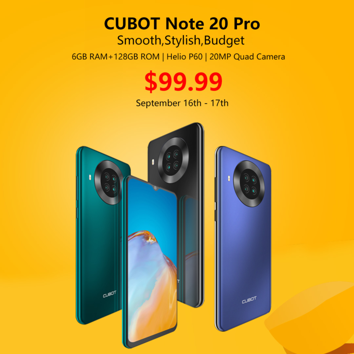 Уникальный смартфон Cubot Note 20 Pro с четырьмя камерами по сниженной цене