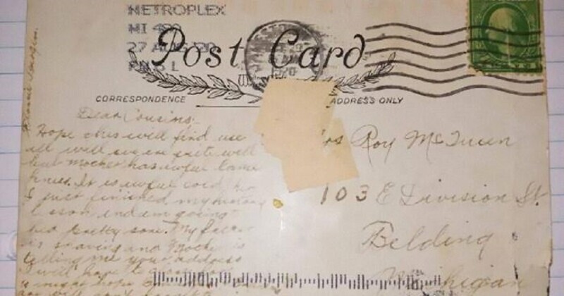 Американка получила открытку, отправленную 100 лет назад